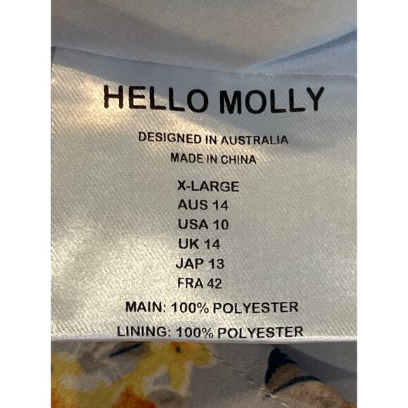 Hello Molly NEW Size 10 Flowers of the Sun Mini Dress Blue Orange One Shoulder - Picture 8 of 10